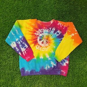 Vintage 80s South-Park Colorado Sweatshirt Womens XL 23x24 Peace-Sign